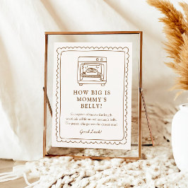 Poster Bun in the Oven Baby Shower Belly Sign
