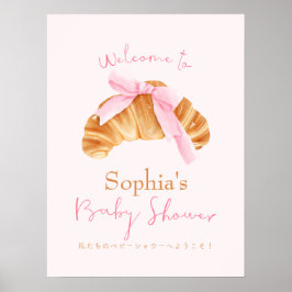 Poster Bun in the Oven Baby Shower Welcome Croissant