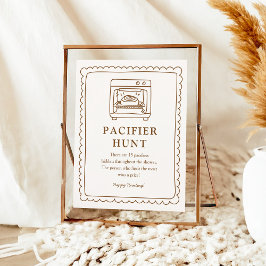 Poster Bun in the Oven Pacifier Hunt Game Sign