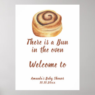 Poster Bun no forno Chá de fraldas bem-vindo