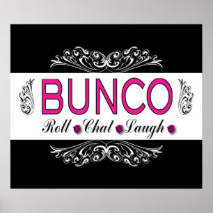 Poster Bunco, Roll, Chat, Ria A Rosa, Preto e Branco