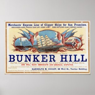 Poster Bunker Hill Clipper Navega para San Francisco Post