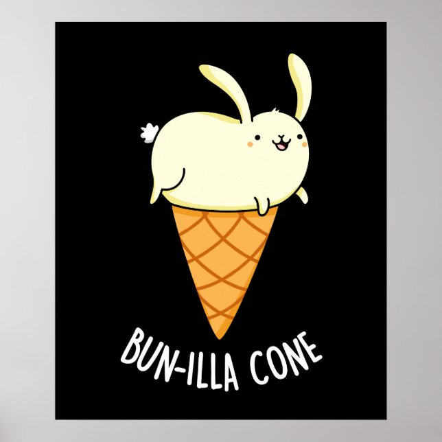 Poster Bunnilla Cone Funny Bunny Vanilla Dark BG (Frente)