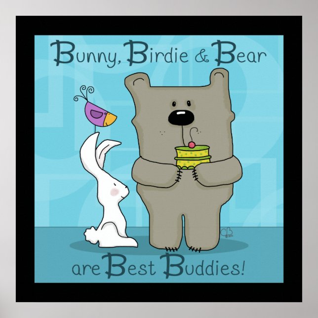 Poster Bunny, Birdie e Bear - Melhores Amigos (Frente)