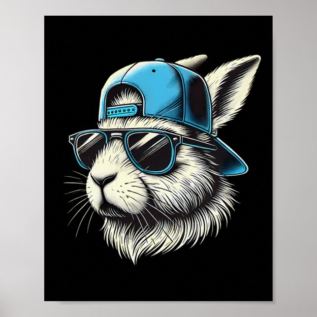 Poster Bunny Face Hat Pulga Felz pascoa Day Boy (Frente)