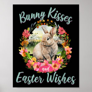 Poster Bunny Kisses Páscoa Deseja Uma Páscoa Bonita Cotaç