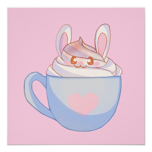 Pôster Bunny Latte com Cinnamon (Frente)
