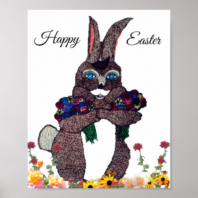 POSTER BUNNY LESTE COM FLORES (Frente)