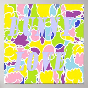 Poster Bunny Love cor clara quase pastosa