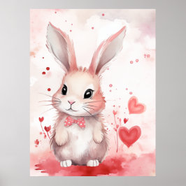 Poster Bunny Pastel com coração