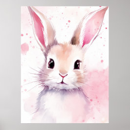 Poster Bunny Pastel rosa fofo