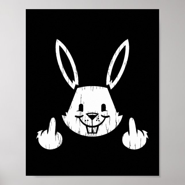 Poster Bunny Sacudir Dia Da Páscoa De Pássaros (Frente)