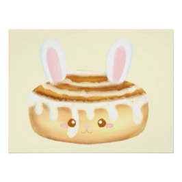 Pôster Bunny Sweet Dessert Cinnamon Bun