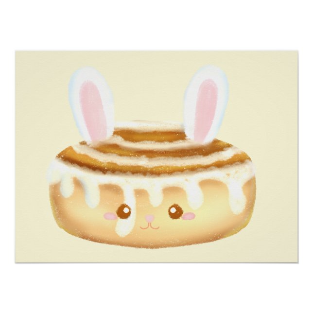Pôster Bunny Sweet Dessert Cinnamon Bun (Frente)