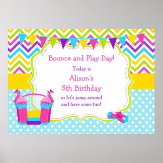 Poster Bunt House Bouncy Castle Birthday