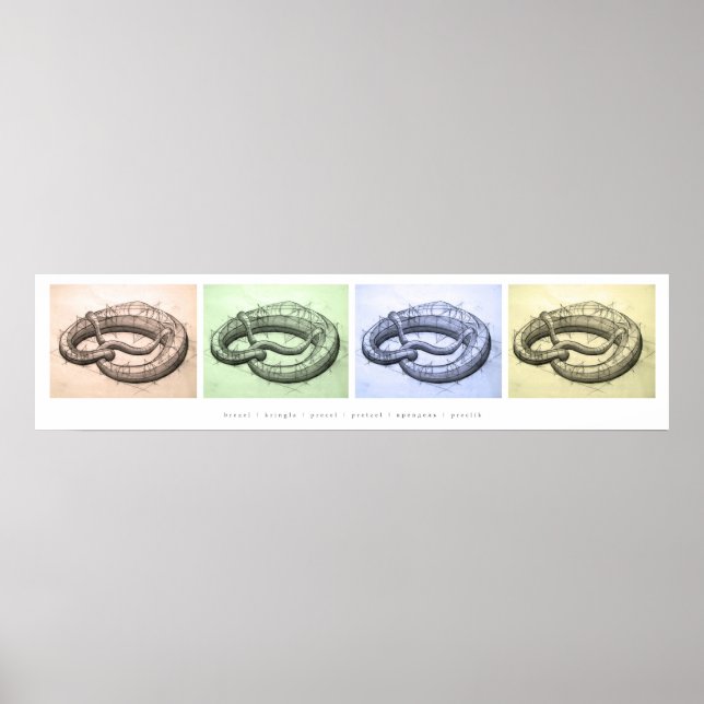 Poster Bunte Brezeln (Frente)