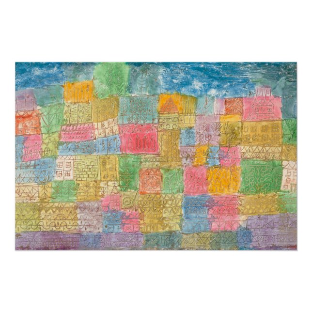 Pôster Bunte Landschaft - Paul Klee (Frente)