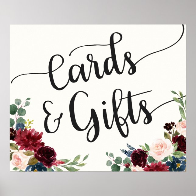 Poster Buquê Borgonha | Cartões e presentes (Frente)