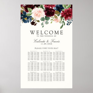 Poster Buquê Borgonha Floral 9 Mesa