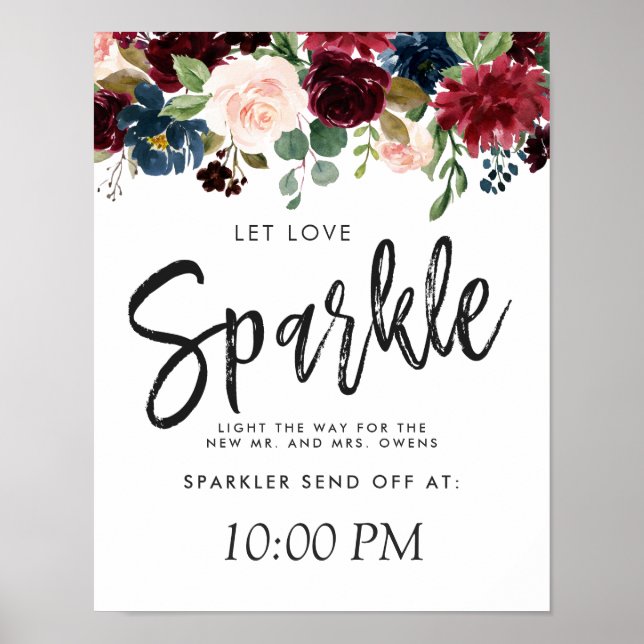 Poster Buquê Borgonha | Let Love Sparkle (Frente)