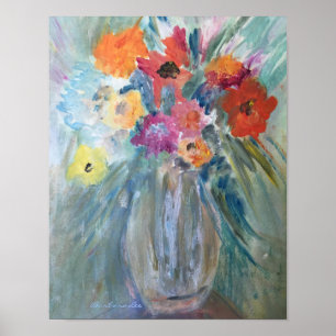 Poster Buquê das flores no vaso de vidro