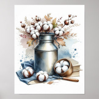 Poster Buquê de Algodão em uma Lata de Leite 7