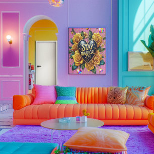 Poster Buquê de entrelaçamento de Rosas de Ouro e ouvir 1