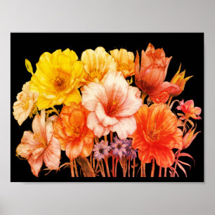 Poster Buquê de Flores Amarelas+Laranjas Floridas na Pare