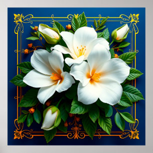 Poster Buquê de flores brancas