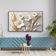 Buquê de flores brancas e de orelhas de trigo