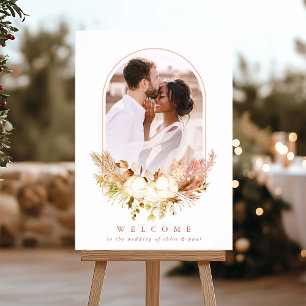 Poster Buquê de Flores de Algodão Foto Casamento Outono B