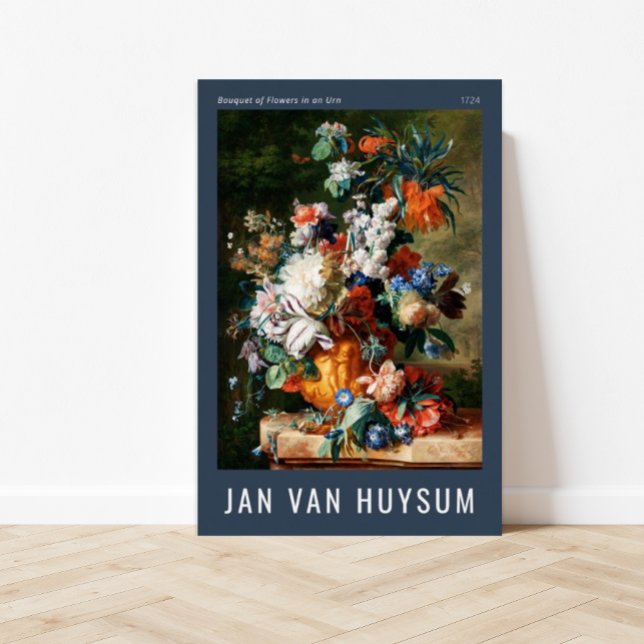 Poster Buquê de Flores em Urn por Jan van Huysum (affordable art, vintage, cheap, printable art, colorful, dutch art, custom art)