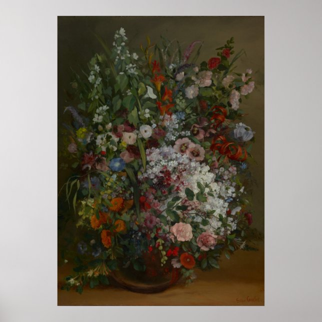 Poster Buquê de Flores em Vaso por Gustave Courbet (Frente)