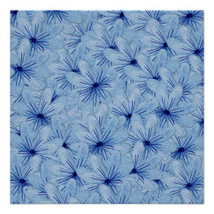 Pôster Buquê de Flores Selvagens Azuis de Aquarela