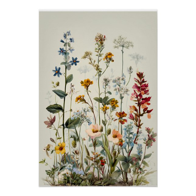 Pôster Buquê de Flores Silvestres Blue Spike (Frente)