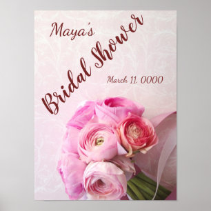 Poster Buquê de ranúnculo rosa