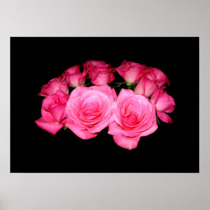 Pôster Buquê de rosas cor-de-rosa