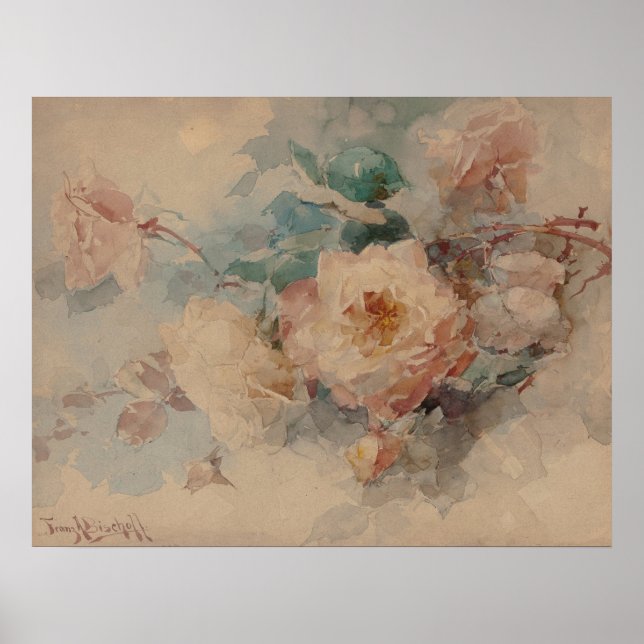 Poster Buquê de Rosas - Franz Bischoff (Frente)
