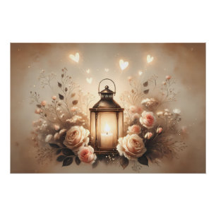 Pôster Buquê de Rosas Luz de Lanterna