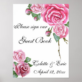 Poster Buquê de Rosas Rosa Sinal de Casamento Livro de Vi
