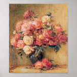 Pôster Buquê de Rosas Wall Art Deco<br><div class="desc">Buquê de Rosas por Pierre-Auguste Renoir (1841-1919), artista francês que foi um pintor de destaque no desenvolvimento do estilo impressionista. Como celebradora da beleza, e especialmente da sensualidade feminina, foi dito que "Renoir é o representante final de uma tradição que vai diretamente de Rubens a Watteau." Personalize o tamanho, a...</div>