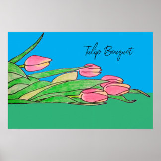 Poster Buquê de Tulipas sobre a Grama