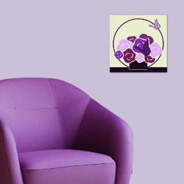 Poster Buquê e Borboletas de Uva Mauve Roxo