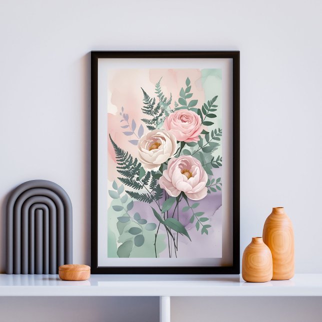 Poster Buquê Elegante de Ranúnculo | Parede Botânica Suav (Criador carregado)