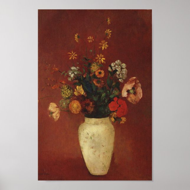 Pôster Buquê em um vaso chinês, Odilon Redon Fine Art (Frente)