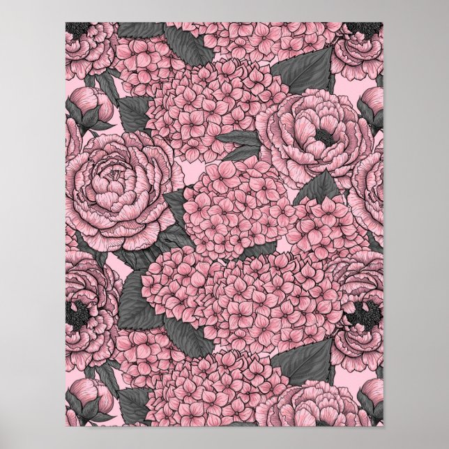 Poster Buquê Floral a rosa (Frente)
