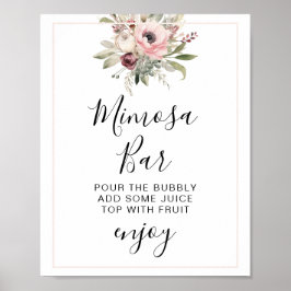 Poster buquê floral em aquarela rústica
