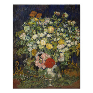 Pôster Buquê Floral Impressionista Vintage Van Gogh
