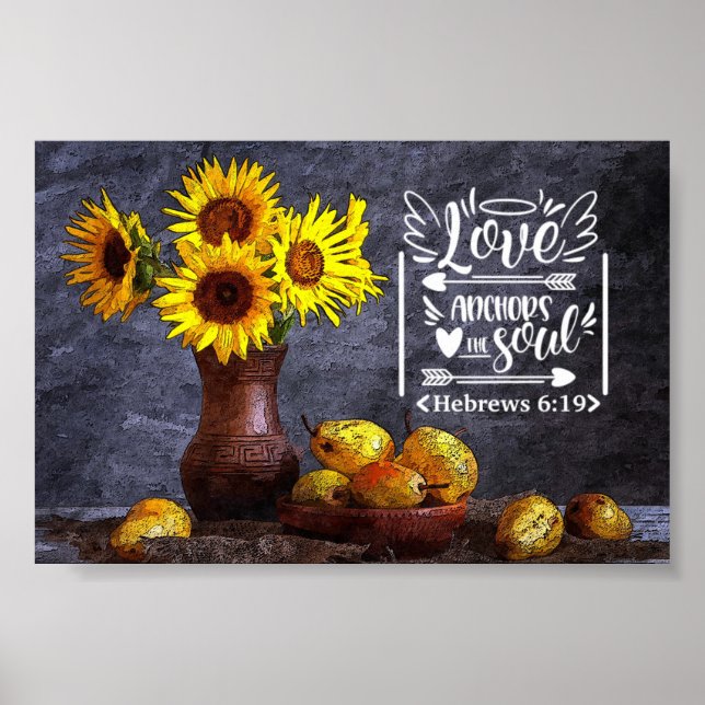 Poster Buquê Floral | O Amor Ancora a Alma (Frente)