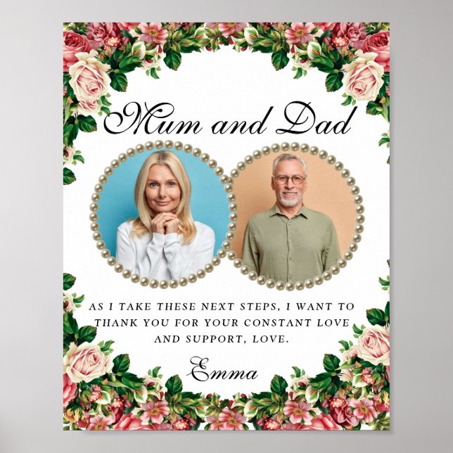 Poster Buquê Floral Parents of the Bride Gift Idea (Frente)